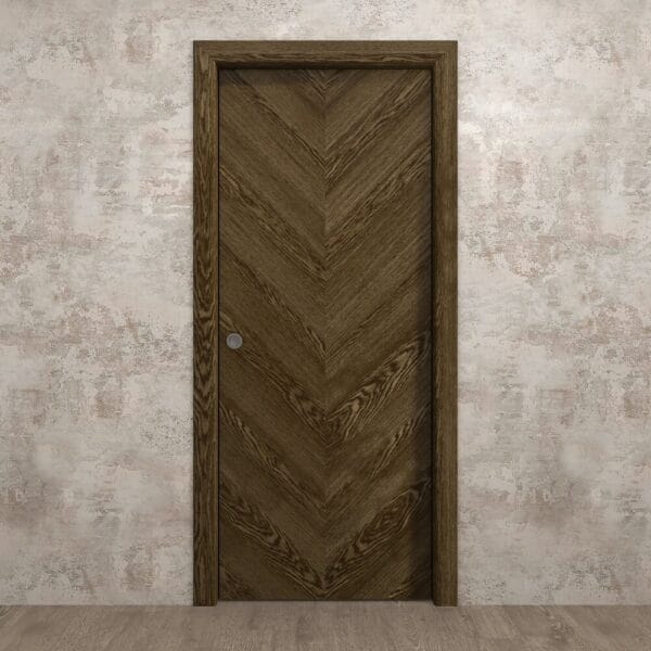 Artisan Chevron Walnut Modern Flush Interior Door