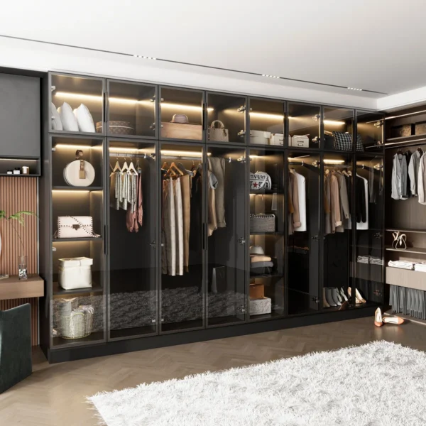 Verrerie Elite Modern Glass Door Closet System