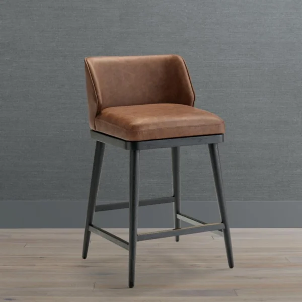 Jaxson Faux Leather Industrial Swivel Bar & Counter Stool