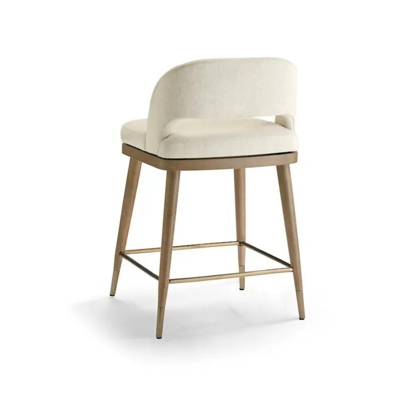 Elena Mid-Century Modern Upholstered Swivel Bar & Counter Stool