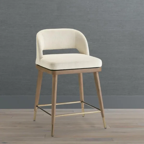Elena Mid-Century Modern Upholstered Swivel Bar & Counter Stool