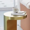 Aurelia Brushed Gold C-Shaped Modern Side Table