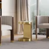Aurelia Brushed Gold C-Shaped Modern Side Table