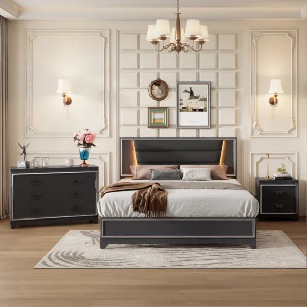 Urban Elite Modern Kids Upholstered Platform Bed Set