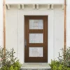 Continental Artisan Rain Glass Mahogany Front Door