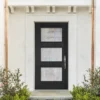 Continental Artisan Rain Glass Mahogany Front Door
