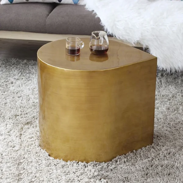 Aurelius Gold Drum Modern End Table Modern