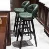 Jade Regal Tufted Vegan Leather Swivel Bar & Counter Stool