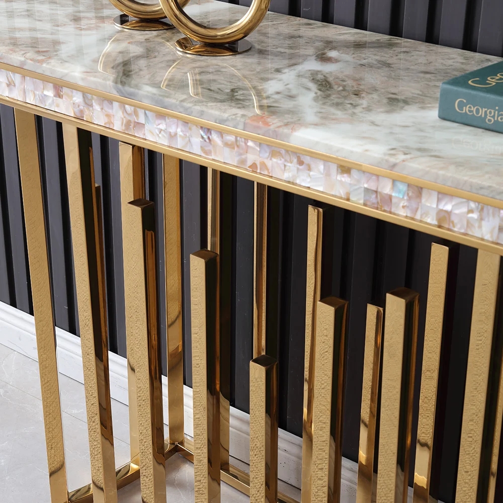 GEO Luxury Marble Top Modern Console Table
