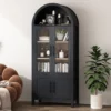 Aurelia Midnight Arched Modern Farmhouse Storage Display Cabinet