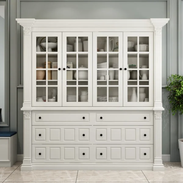 Modern Glass Display Cabinet, Luxury Dining Room Hutch, LED Curio Cabinet, Charcoal Oak Sideboard, Contemporary Glass Bookshelf, Home Gallery Storage.