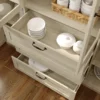 Everly Farmhouse Buffet Modern Kitchen Pantry Glass Display Cabinet