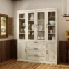 Everly Farmhouse Buffet Modern Kitchen Pantry Glass Display Cabinet