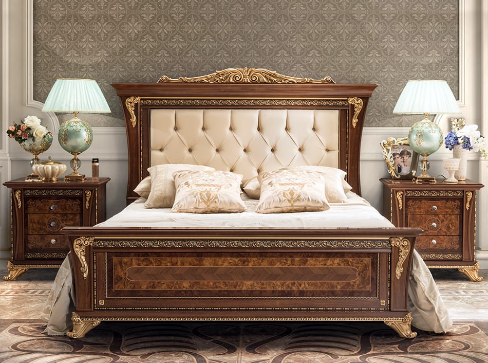 AIDA Italian Classic Walnut Veneer King Bed