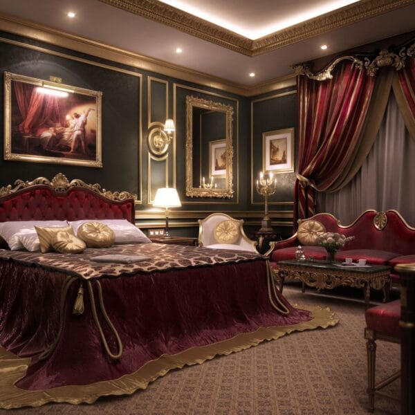 Adelaide Grand Italian Tufted Gold King Bed
