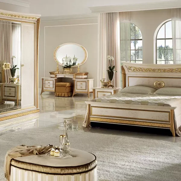 Amalfi Classic Black & Gold Luxury King Bedroom Set