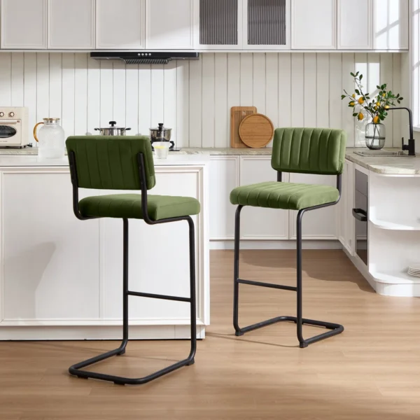 Ambrine Tufted Velvet Velvet Bar & Counter Stool