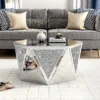 Amla Diamond Mirror Glass Center Table