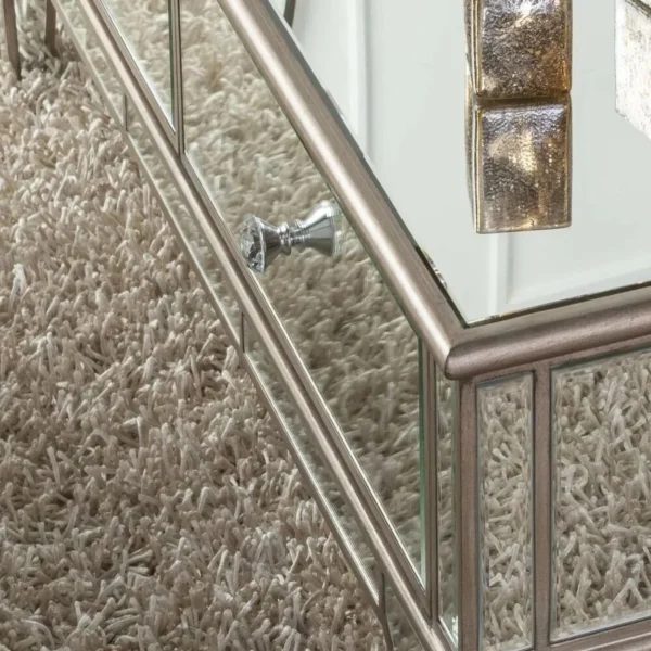 Antoinette Mirrored Trim Luxe Rectangular Coffee Table