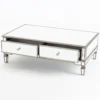 Antoinette Mirrored Trim Luxe Rectangular Coffee Table