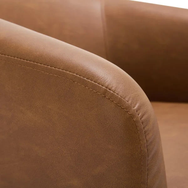 Applewold Swivel Faux Leather Barrel Bedroom Chair