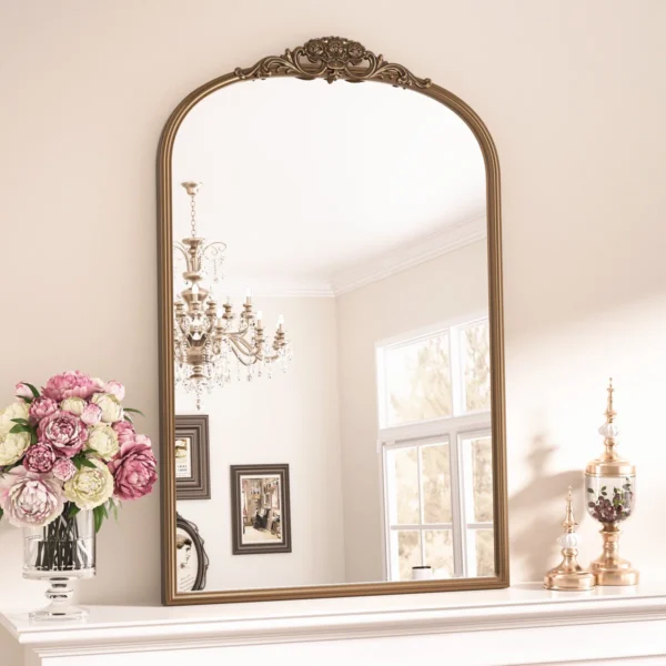 Elysian Heirloom Antique Gold Arched Wall Mirror