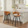 Art Leon Mid-Century Swivel Upholstered Bar & Counter Stool