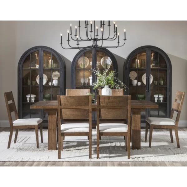 Artisan’s Arched Seeded Glass Modern Farmhouse Storage Display Cabinets