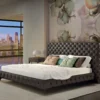 Tonin Elegant Tufted Leather King Bed