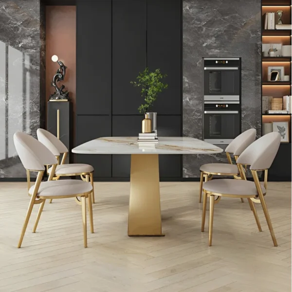 Aubriannah Wave Luxury Marble Dining Table