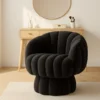 Aurelia Scalloped Modern Velvet Swivel Barrel Chair