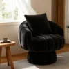 Aurelia Scalloped Modern Velvet Swivel Barrel Chair