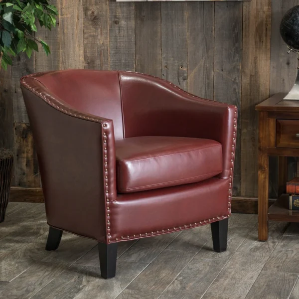 Austin Heritage Bonded Leather Accent Chair