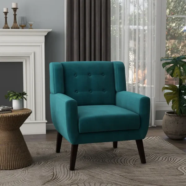 Azure Comfort Velvet Tufted Accent Chair
