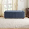 Azure Serenity Entryway Boucle Storage Bench