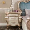 Ball Grand Elegant Carved Ivory Queen Bed
