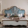 Ball Grand Elegant Carved Ivory Queen Bed