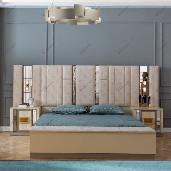 Bellona Elegance Channel White High-Gloss King Bed