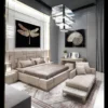 Versace Glam Fluted Cream King Bed
