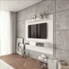 Beton Minimalist Floating White TV Panel
