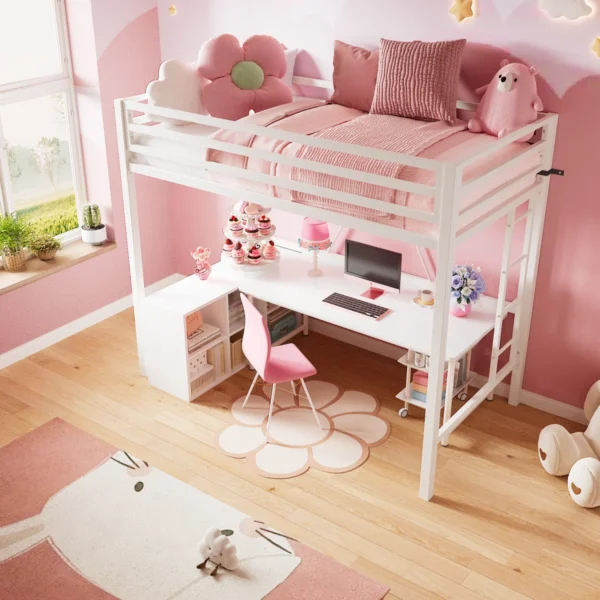 Braga Elite Space-Saving Twin Platform Loft Bed