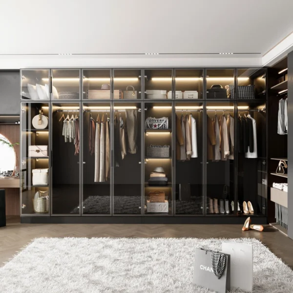 Verrerie Elite Modern Glass Door Closet System