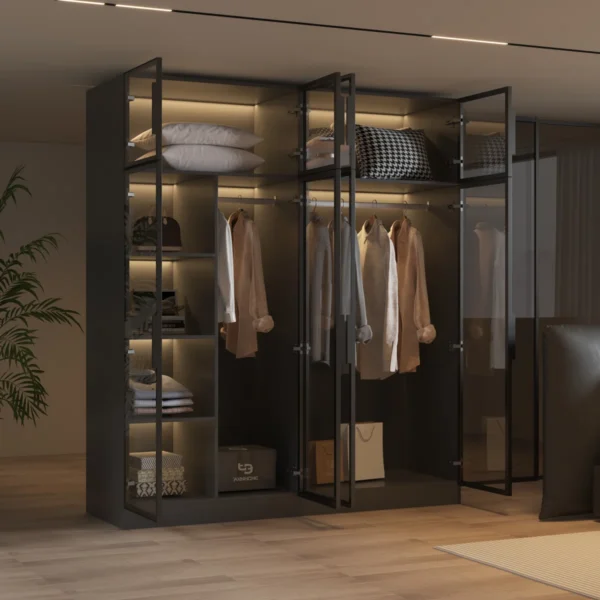 Caldeira Modern Glass Door Closet System