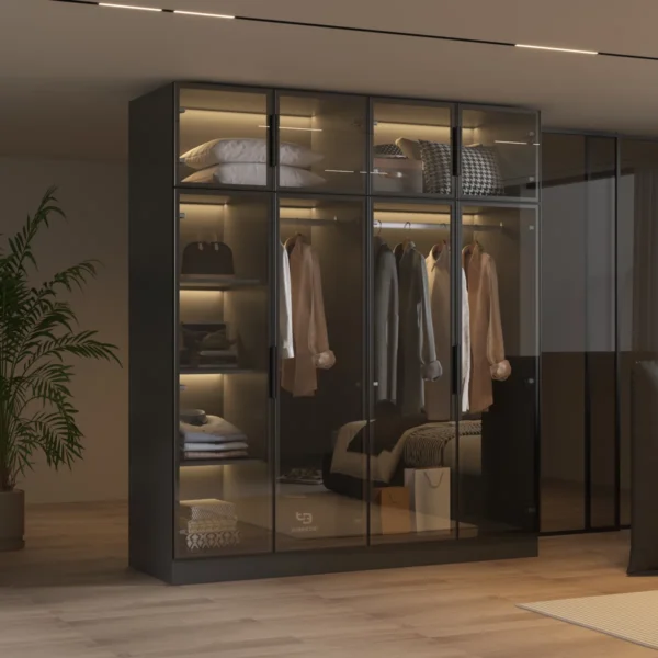 Caldeira Modern Glass Door Closet System