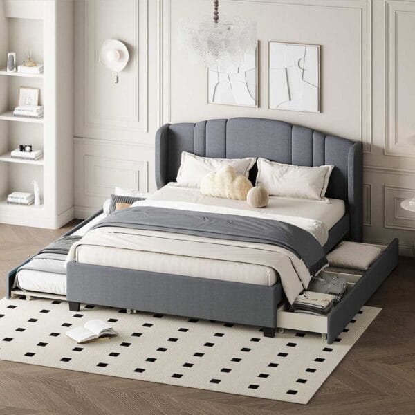 Capri Grand Glam Tufted Fluted King Bed