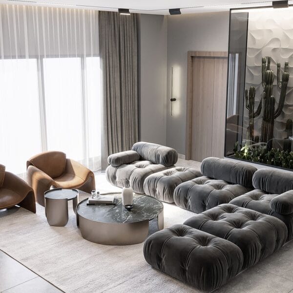 Carlino Serenity Luxury Teal Velvet Sofa
