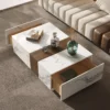 Carrara-Oak Luxe Modern Rectangular Coffee Table