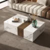 Carrara-Oak Luxe Modern Rectangular Coffee Table
