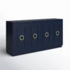 Carville Navy Blue Modern Sideboard Buffet Cabinet
