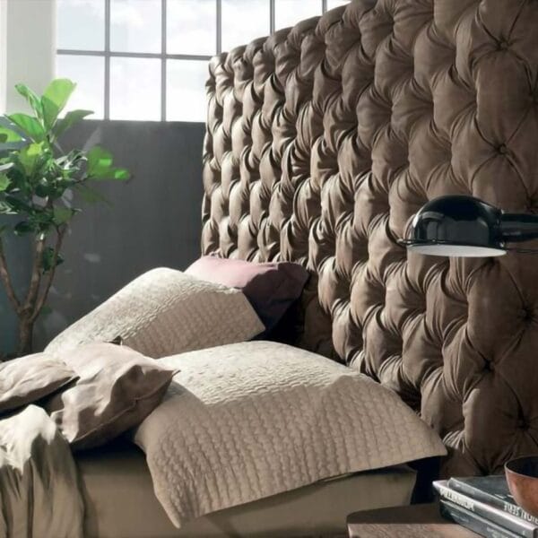 Chantal Couture Tufted Velvet Brown King Bed
